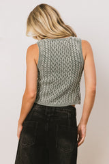 Brayden Cable Knit Sweater in Green