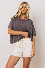 Ria Boxy Tee in Charcoal