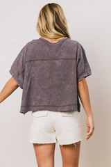 Ria Boxy Tee in Charcoal
