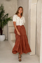 Mira Maxi Skirt in Marsala
