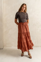 Mira Maxi Skirt in Marsala