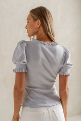 Violet Knit Top in Light Blue