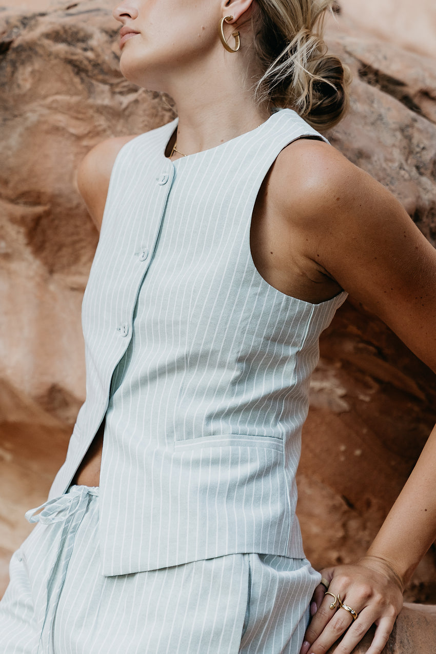 Rosa Striped Vest in Green