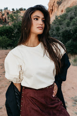 Aspen Puff Sleeve Top in Ecru
