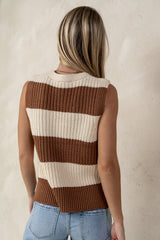 Yasmin Striped Sweater in Camel
