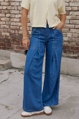 Zoey Pleated Baggy Jeans