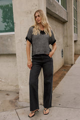 Saige Contrast Sweater in Black