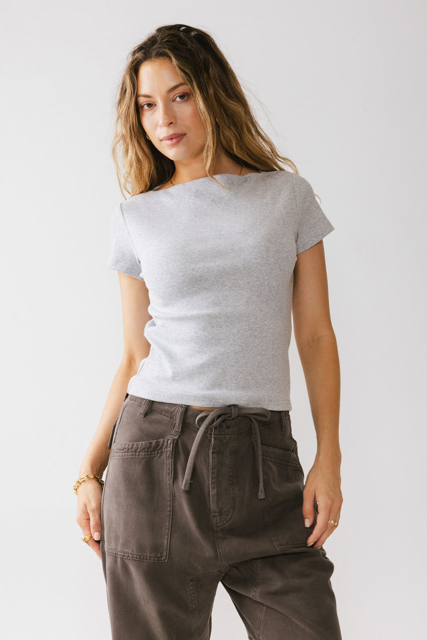 Martha Boatneck Top in Grey