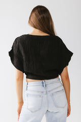 Alma Smocked Blouse in Black
