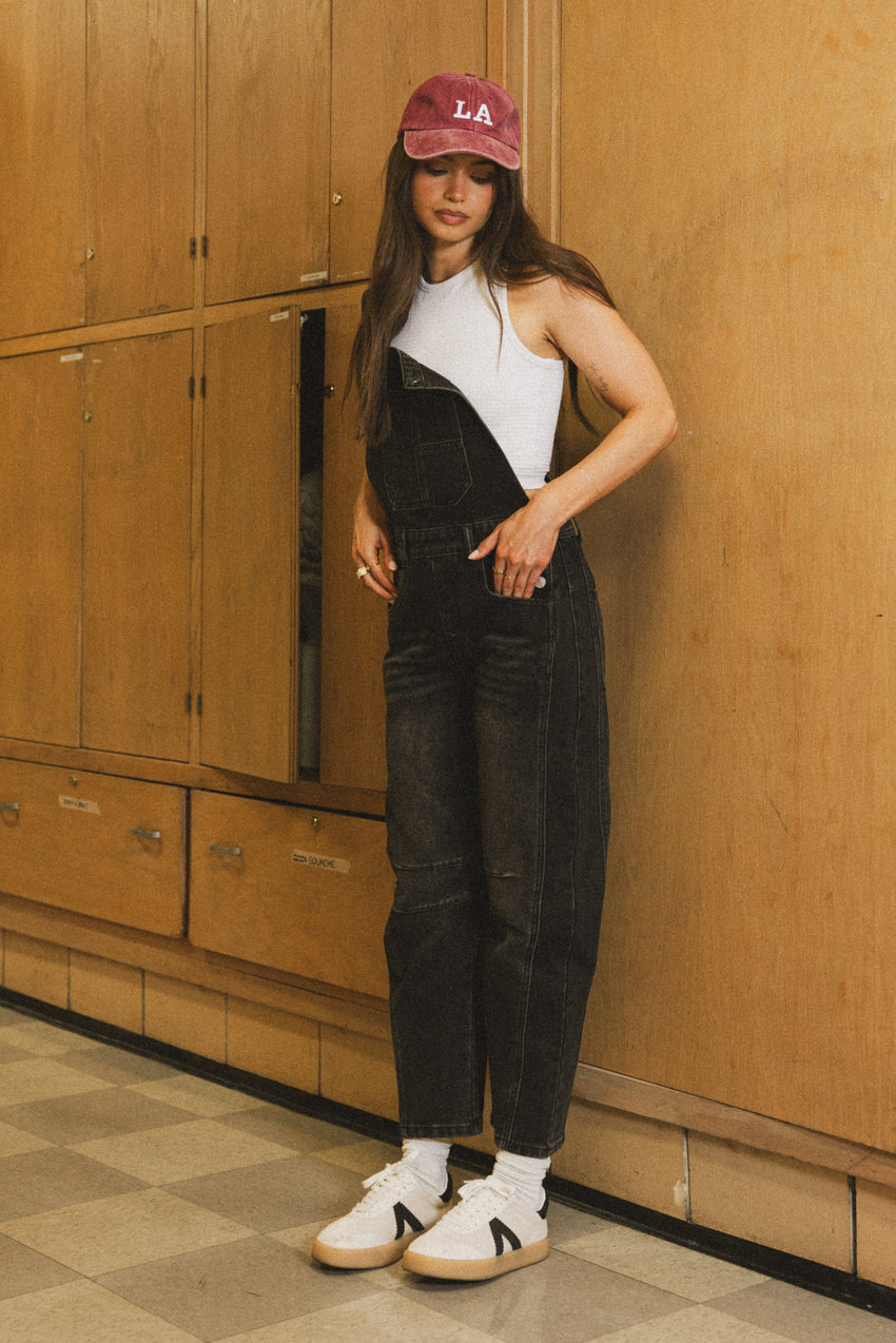 Tansy Denim Overalls in Black