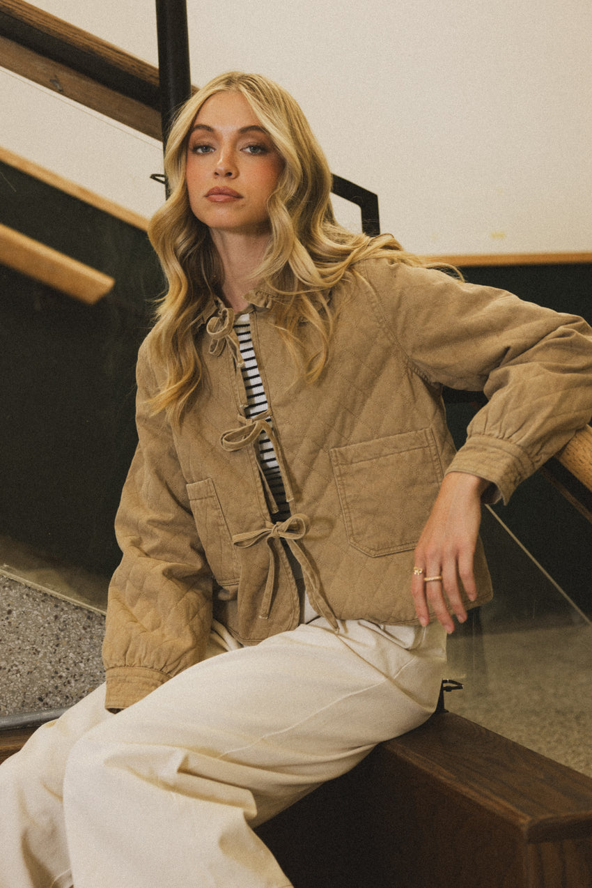 Tammy Collared Jacket in Khaki