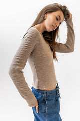 Leif Knit Top in Taupe