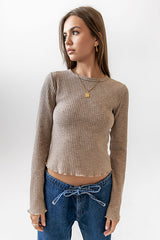 Leif Knit Top in Taupe