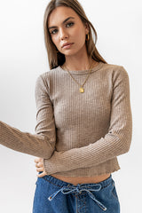 Leif Knit Top in Taupe