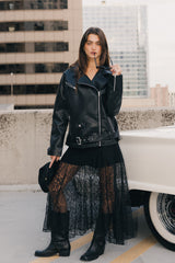 Tatum Lace Maxi Skirt in Black