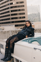 Tatum Lace Maxi Skirt in Black