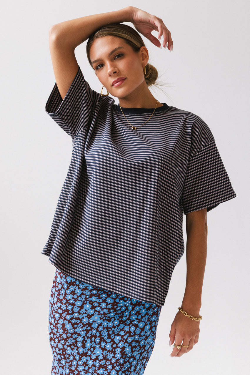 Salem Knit Top in Navy