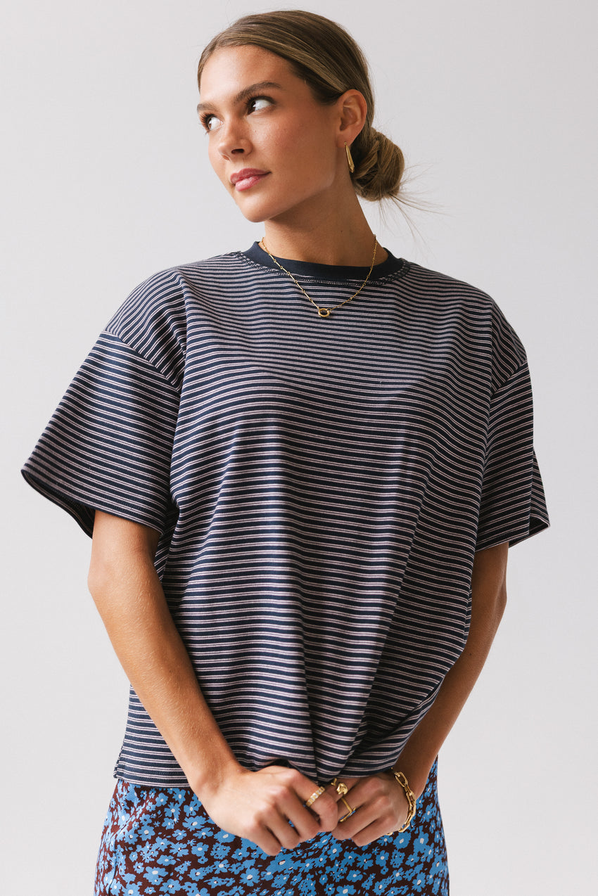 Salem Knit Top in Navy
