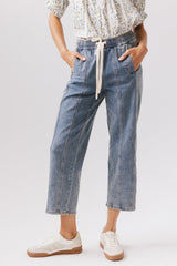 Khai Cropped Pants in Denim
