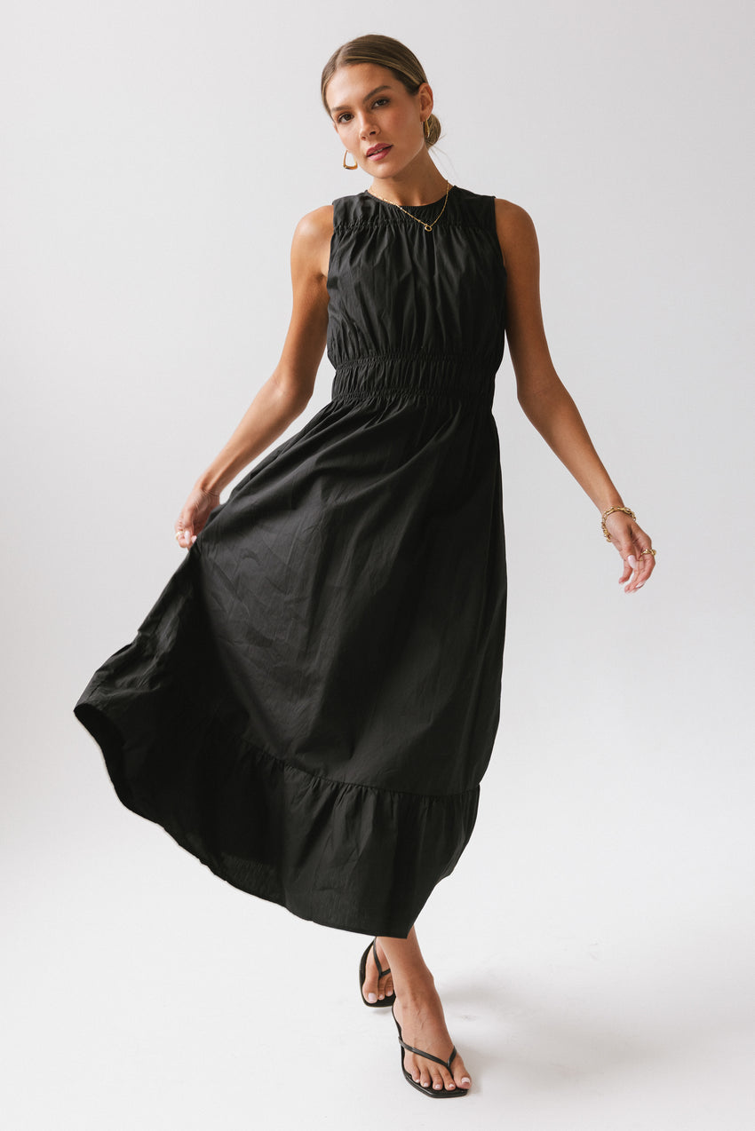 Carmina Tiered Dress in Black