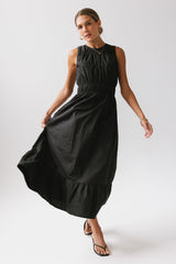 Carmina Tiered Dress in Black