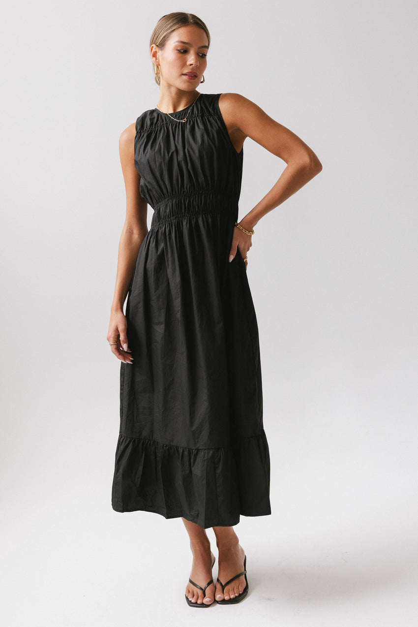 Carmina Tiered Dress in Black