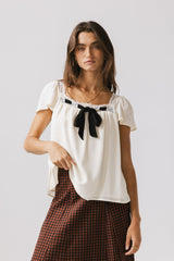 Cohen Bow Blouse in Off White