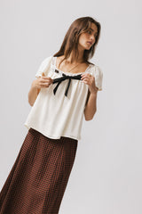 Cohen Bow Blouse in Off White