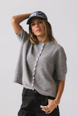 Leah Knit Cardigan in Heather Grey