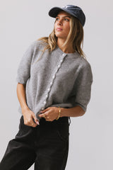 Leah Knit Cardigan in Heather Grey