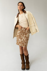 Millie Reverse Seam Top in Tan