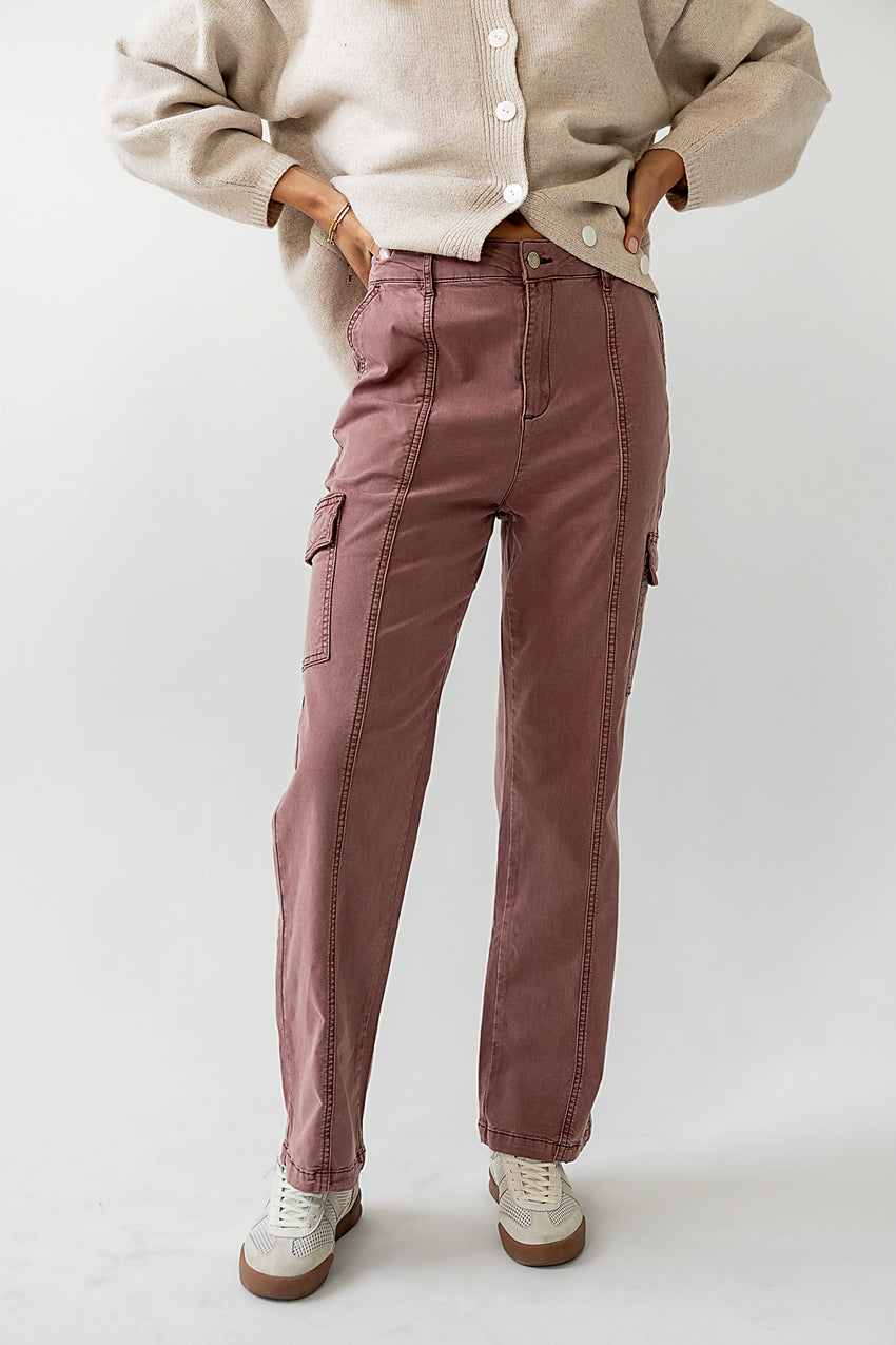 Gracie Straight Leg Pants in Brick