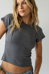 Millie Reverse Seam Top in Blue