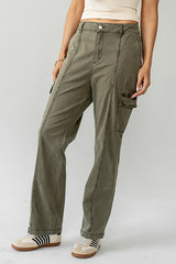 Gracie Straight Leg Pants in Olive