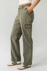Gracie Straight Leg Pants in Olive
