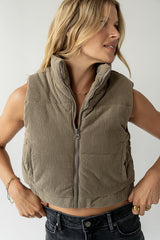 August Corduroy Vest in Sage