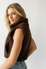 August Corduroy Vest in Brown