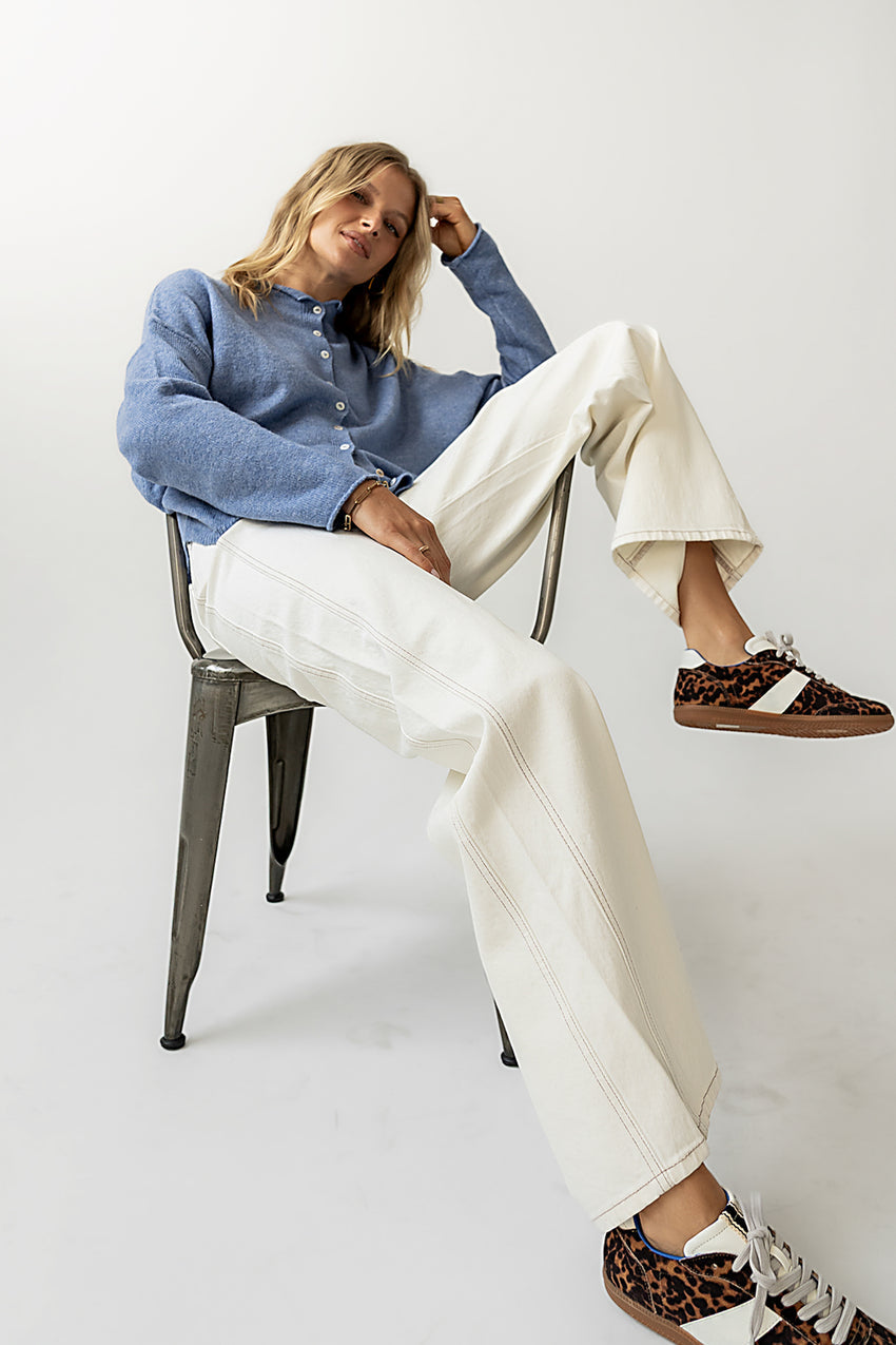 Eden Baggy Jeans in Ecru