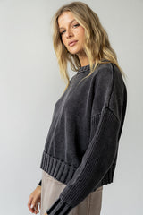 Payton Knit Sweater in Washed Black