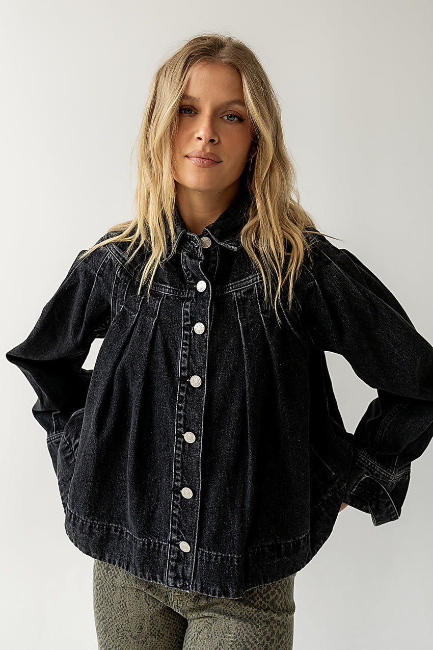 Lennon Denim Jacket in Washed Black