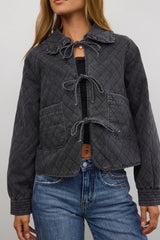Tammy Collared Jacket in Faded Black