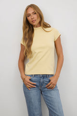 Marley Mock Neck Tee in Yellow