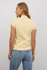 Marley Mock Neck Tee in Yellow
