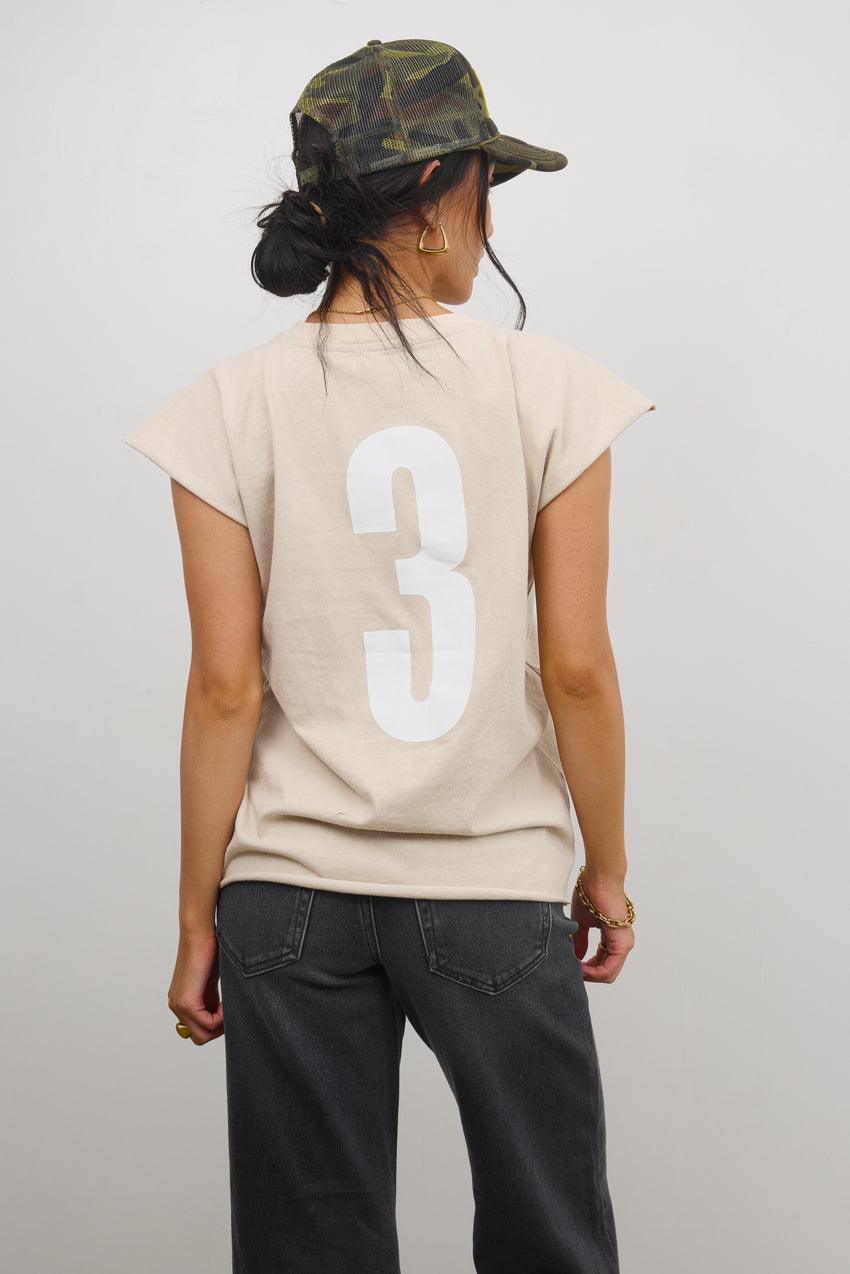 Vinnie Muscle Tee in Beige