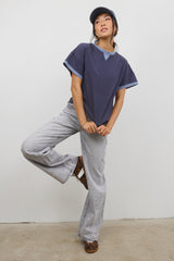 Jace Contrast Tee in Navy