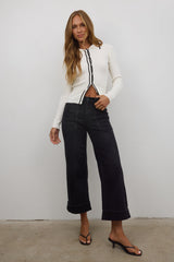 Quinn Ribbed Button Up