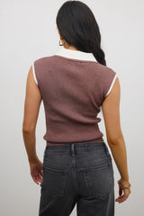 Becca Ribbed Top in Plum