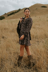 Myles Floral Mini Dress in Burgundy