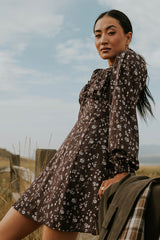 Myles Floral Mini Dress in Burgundy