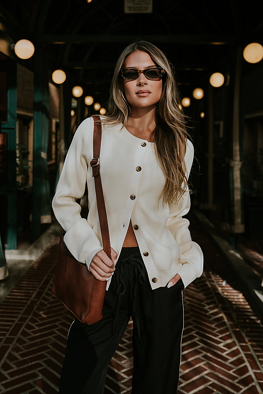 Debbie Ribbed Sweater in Ivory